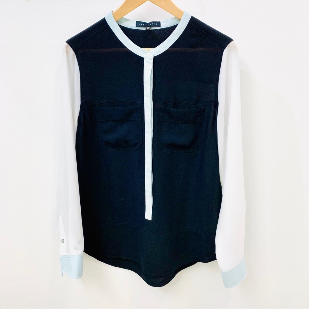 Sanctuary Color Block Sheer Blouse